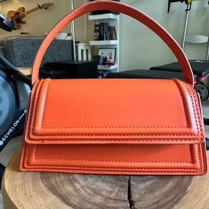 Zara Orange Structured Top-Handle Mini Bag without strap